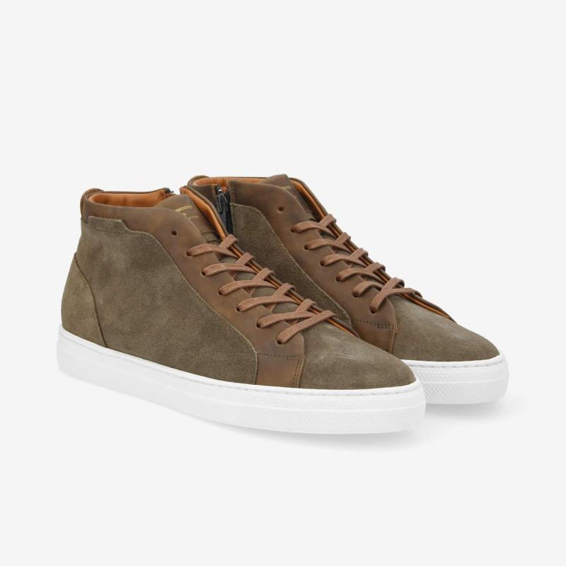 SPARK MID ZIP - SUEDE/BRONX -  VERT/TABAC